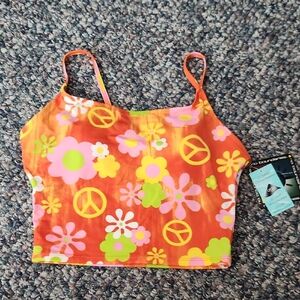 Vintage Colorful Floral Crop Top